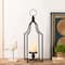 22" Modern Farmhouse Black Metal Candle Lantern